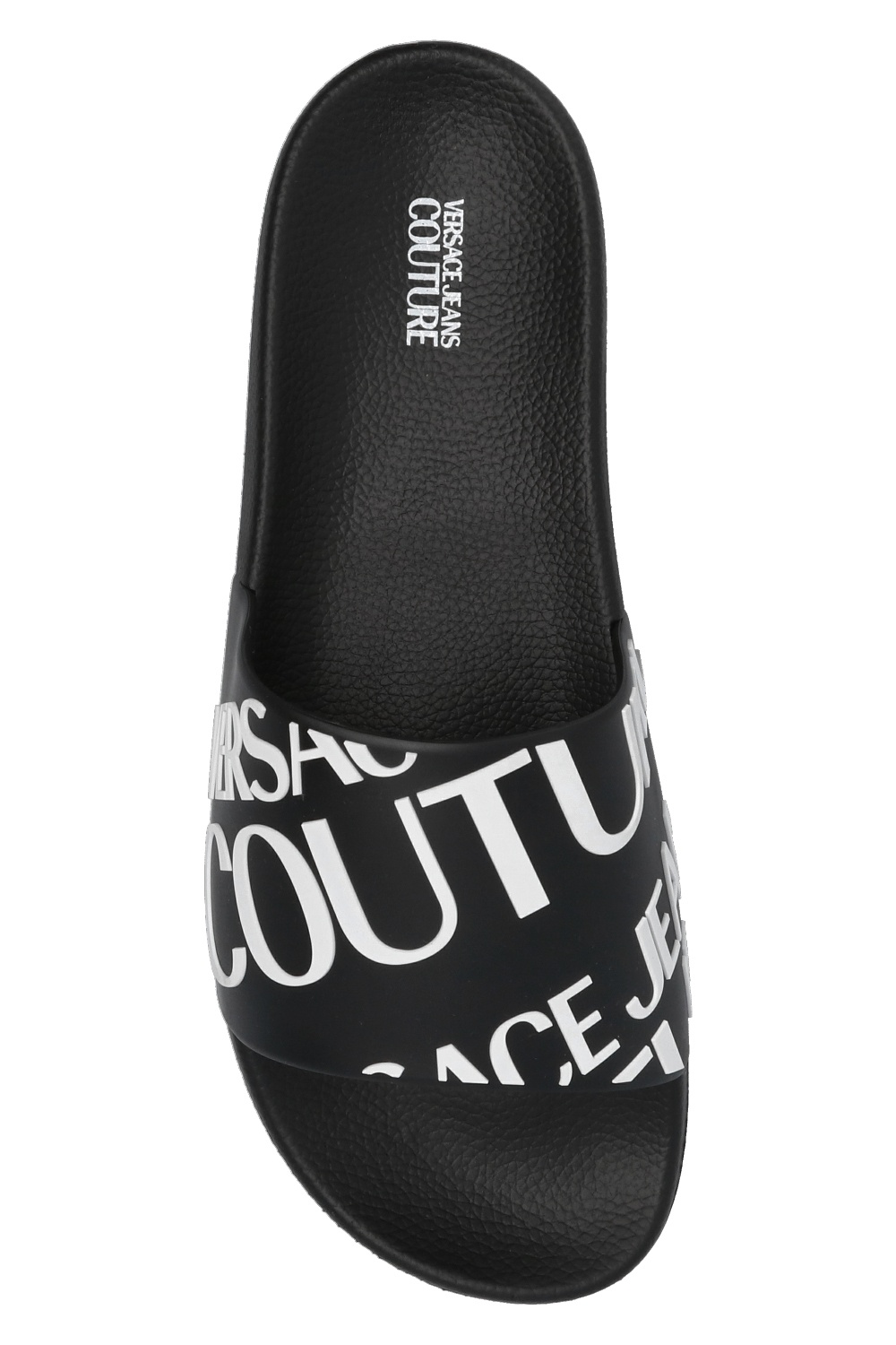 ★Versace Jeans Couture★ ブラック ロゴ プールスライド Logo Slides Black,Print | VERSACE US